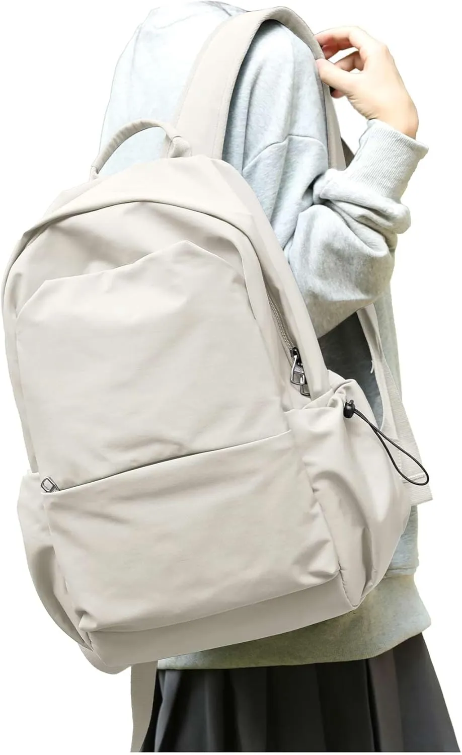 White Backpack for School, Small High School Bookbag Back Pack for Teens Girls Boys, College Backpack Book Bag for Women Men, Mini Simple Casual Daypack Backpack Mochilas Escolares para Adolescentes