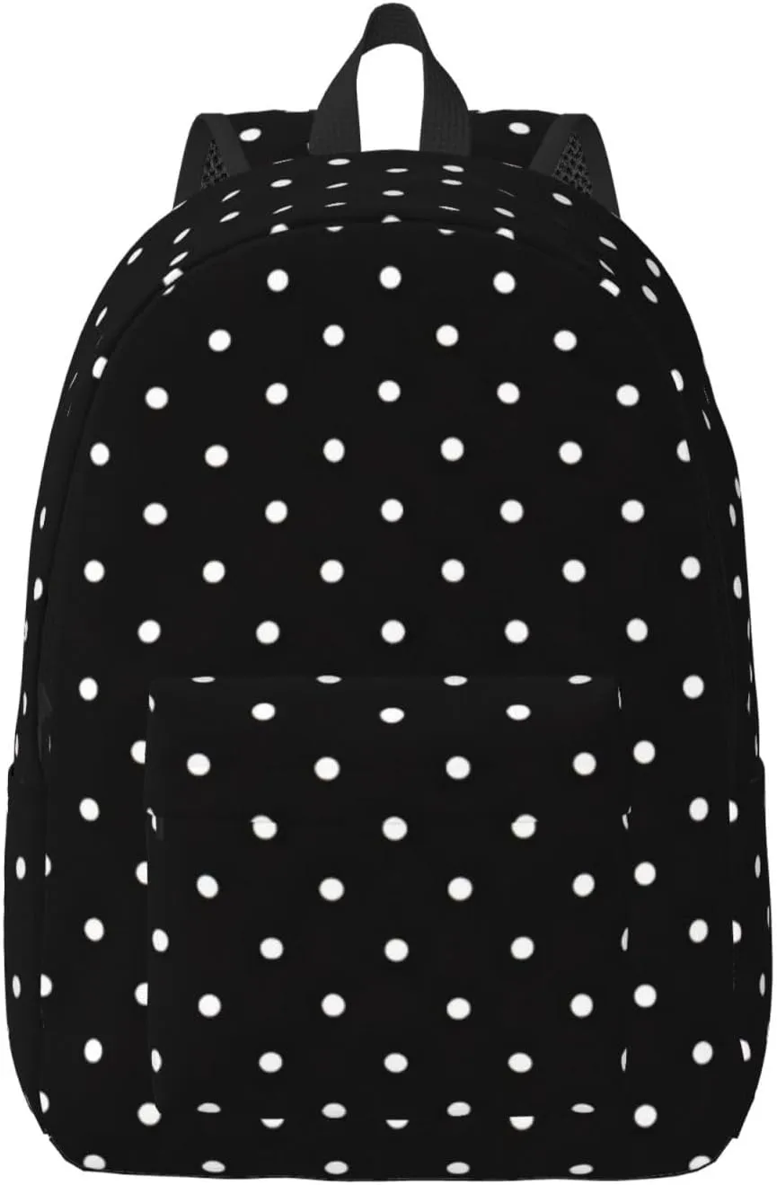 White Dot Pattern print Laptop Backpack for Women Men,Bookbag Casual Daypackfor College Work for Travel Computer