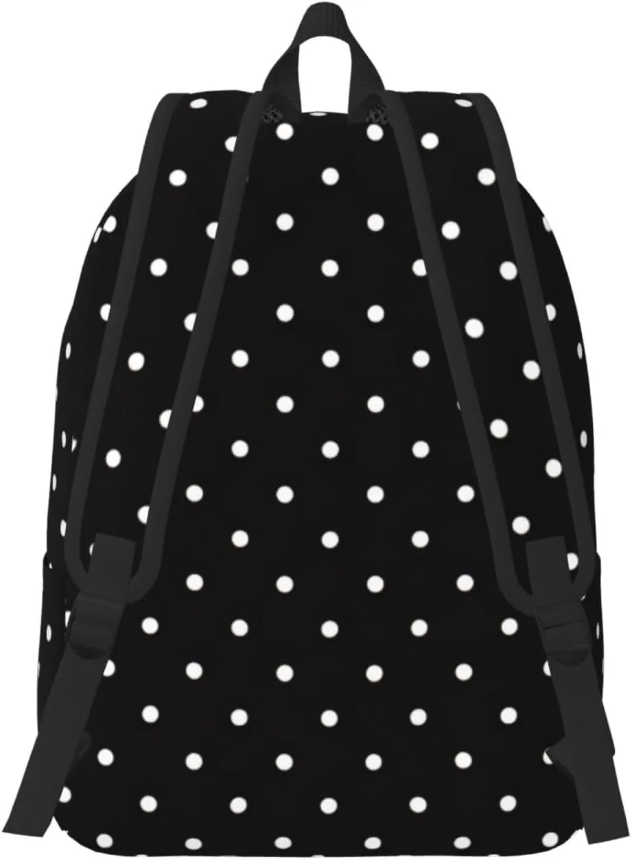 White Dot Pattern print Laptop Backpack for Women Men,Bookbag Casual Daypackfor College Work for Travel Computer