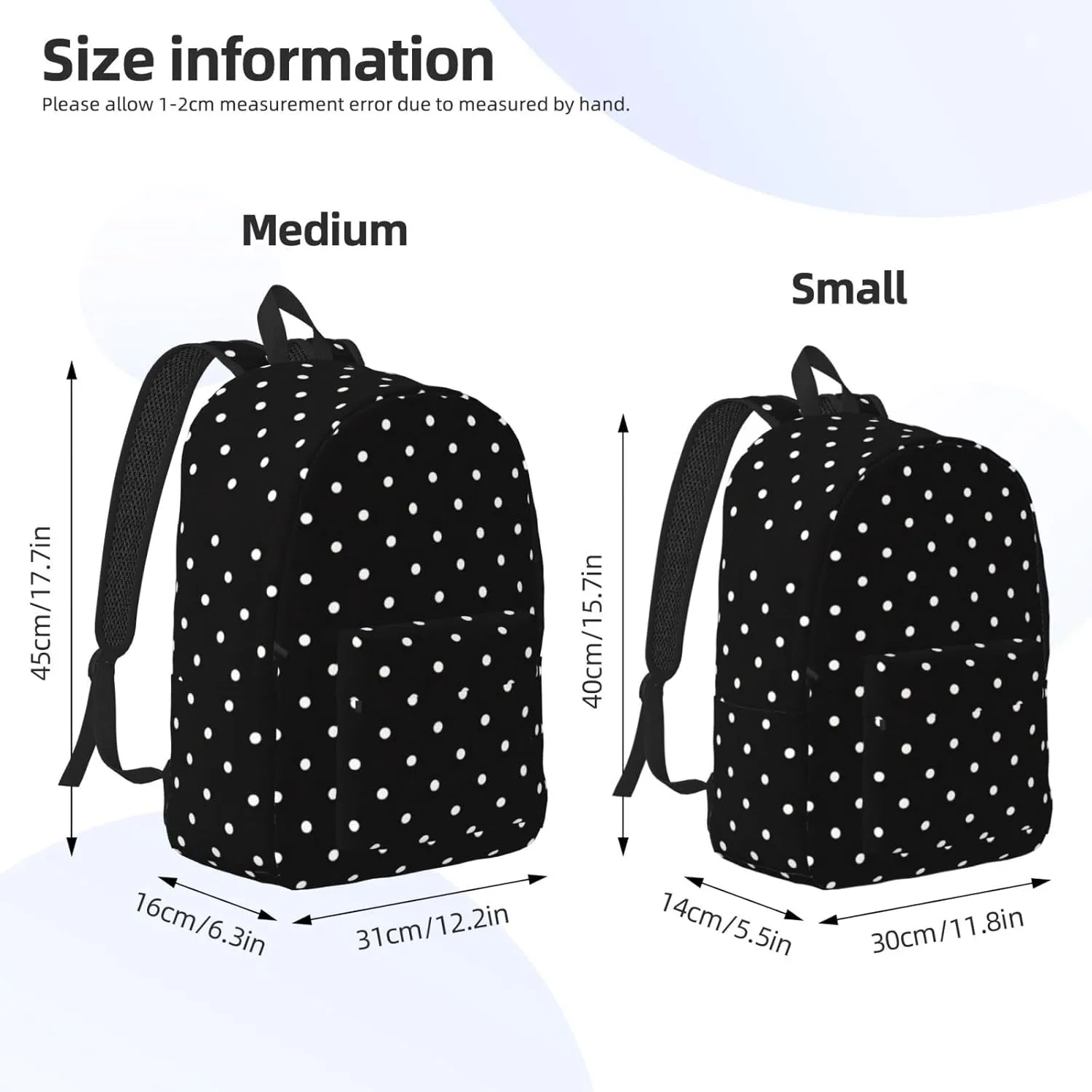 White Dot Pattern print Laptop Backpack for Women Men,Bookbag Casual Daypackfor College Work for Travel Computer