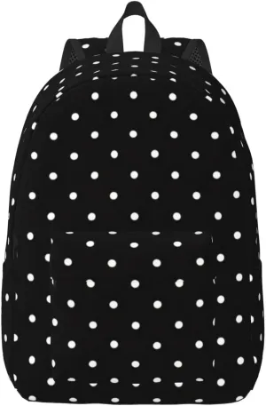 White Dot Pattern print Laptop Backpack for Women Men,Bookbag Casual Daypackfor College Work for Travel Computer