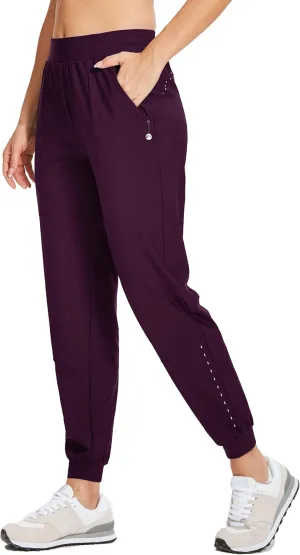 Willit Women's Athletic Joggers Pants Running Workout Quick Dry Pants Lightweight with Zipper Pockets