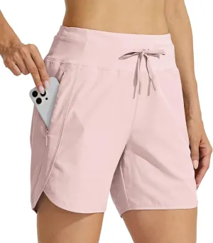Willit Women's Athletic Running Shorts 5" Quick Dry Workout Hiking High Waisted Active Gym Exercise Zipper Pocket