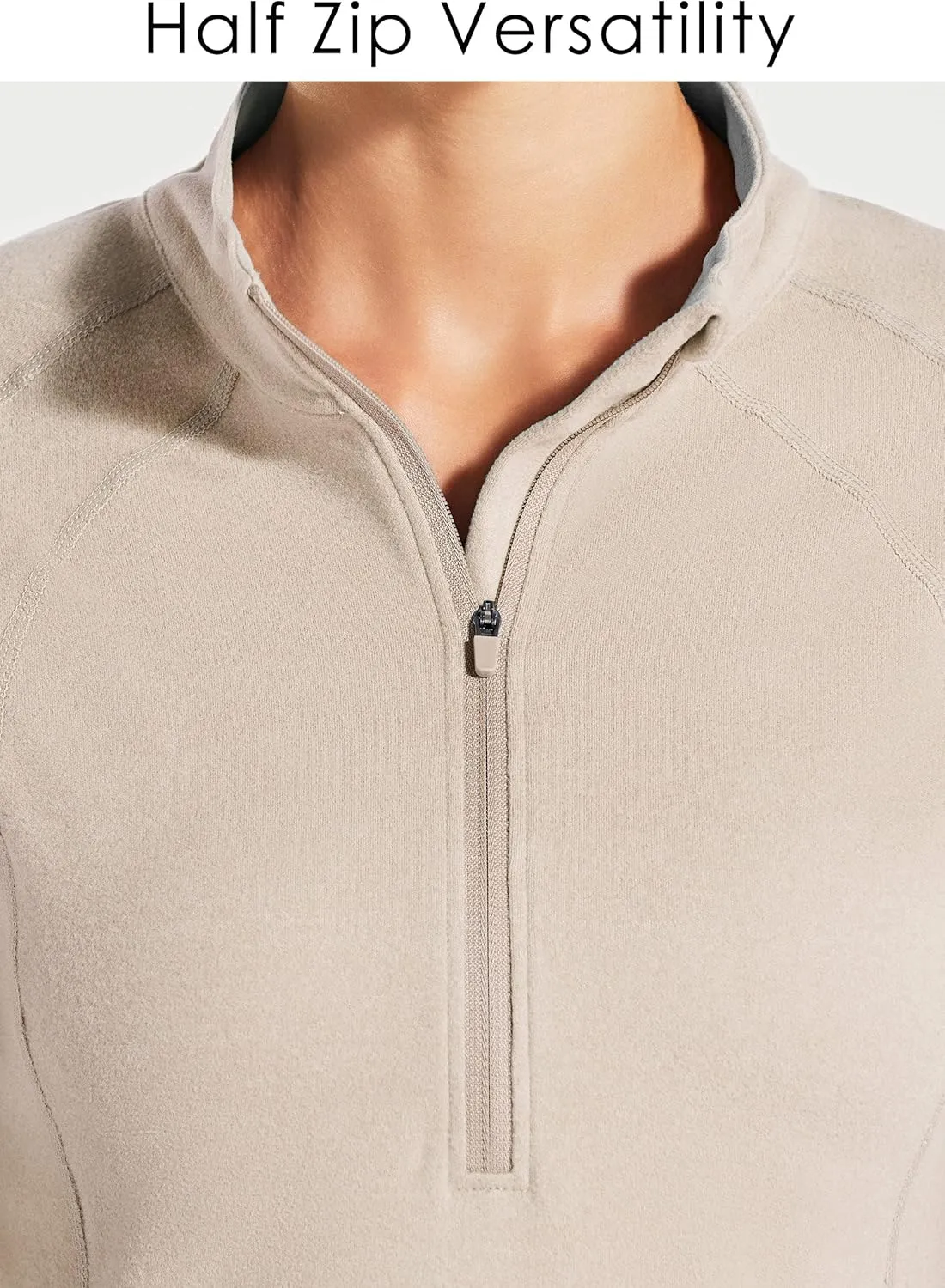Willit Women's Fleece Running Jacket Pullover Thermal Equestrian Shirt Golf Shirt Long Sleeve Half Zip Exercise Winter Gear