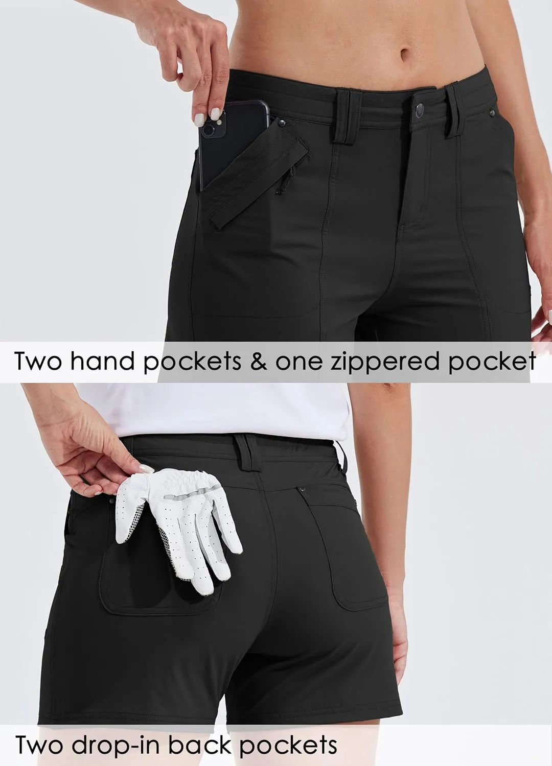 Willit Women's Golf Hiking Shorts Quick Dry Athletic Casual Summer Shorts with Pockets 4.5 in