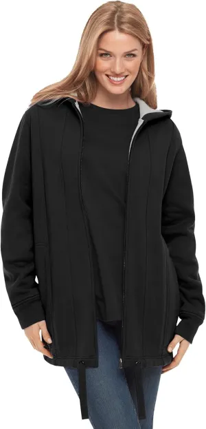 Woman Within Plus Size Thermal Waffle Lined Fleece Hoodie Oversized