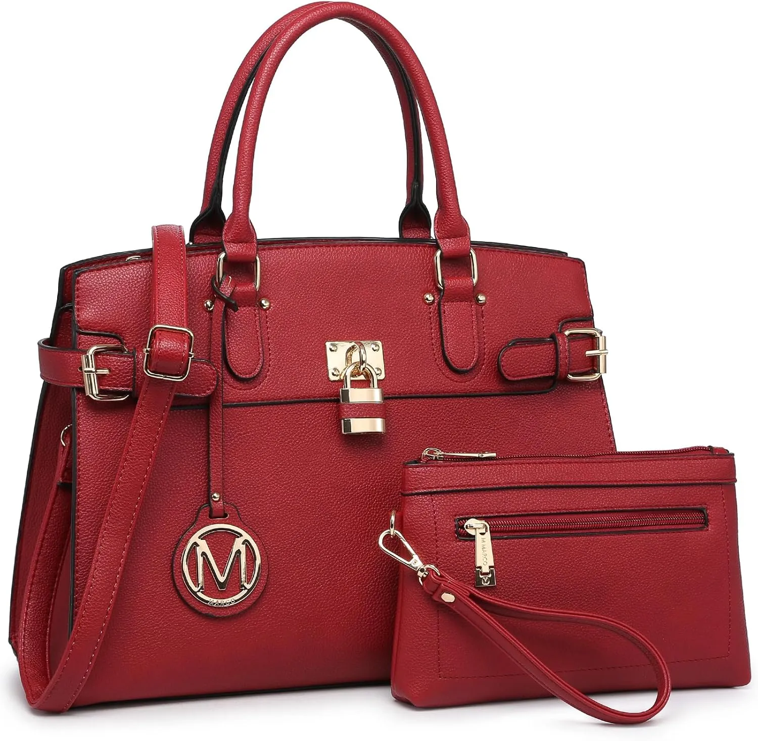 Women Handbags and Purses Fashion Satchel Tote Work Bags Top Handle Shoulder Purses with Matching Wristlet