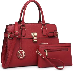 Women Handbags and Purses Fashion Satchel Tote Work Bags Top Handle Shoulder Purses with Matching Wristlet
