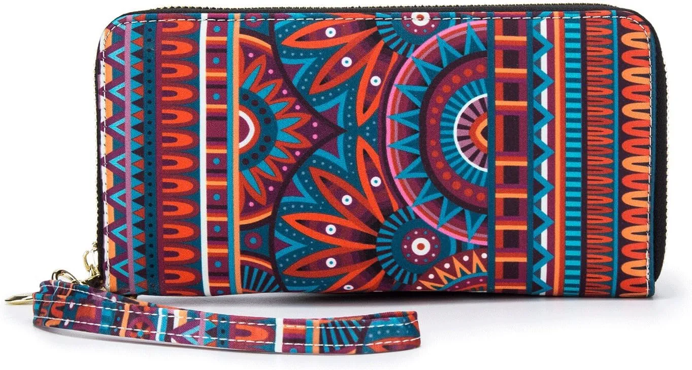 Women Wallet Card RFID For Womens Holder Blocking Credit Small Zipper Purse Pocket Bifold Slim Coin ID Ladies Wristlet Clutch Large Capacity Window Case Travel Zip Women's