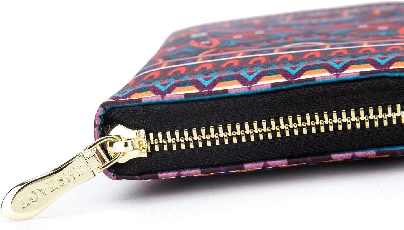 Women Wallet Card RFID For Womens Holder Blocking Credit Small Zipper Purse Pocket Bifold Slim Coin ID Ladies Wristlet Clutch Large Capacity Window Case Travel Zip Women's