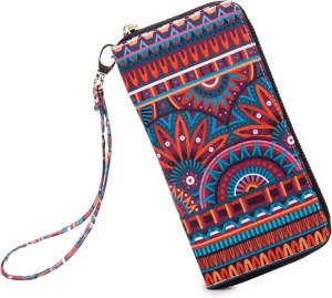 Women Wallet Card RFID For Womens Holder Blocking Credit Small Zipper Purse Pocket Bifold Slim Coin ID Ladies Wristlet Clutch Large Capacity Window Case Travel Zip Women's