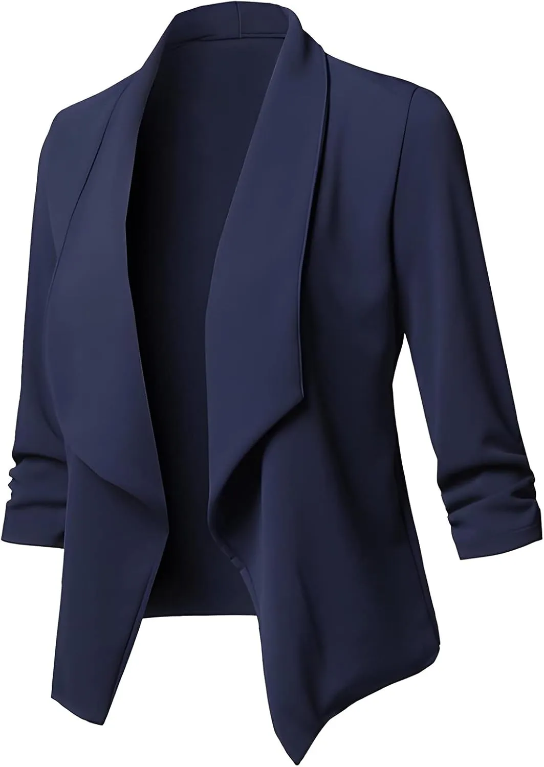 Womens Casual Blazer Lightweight 3/4 Sleeves Short Open Front Office Jacket