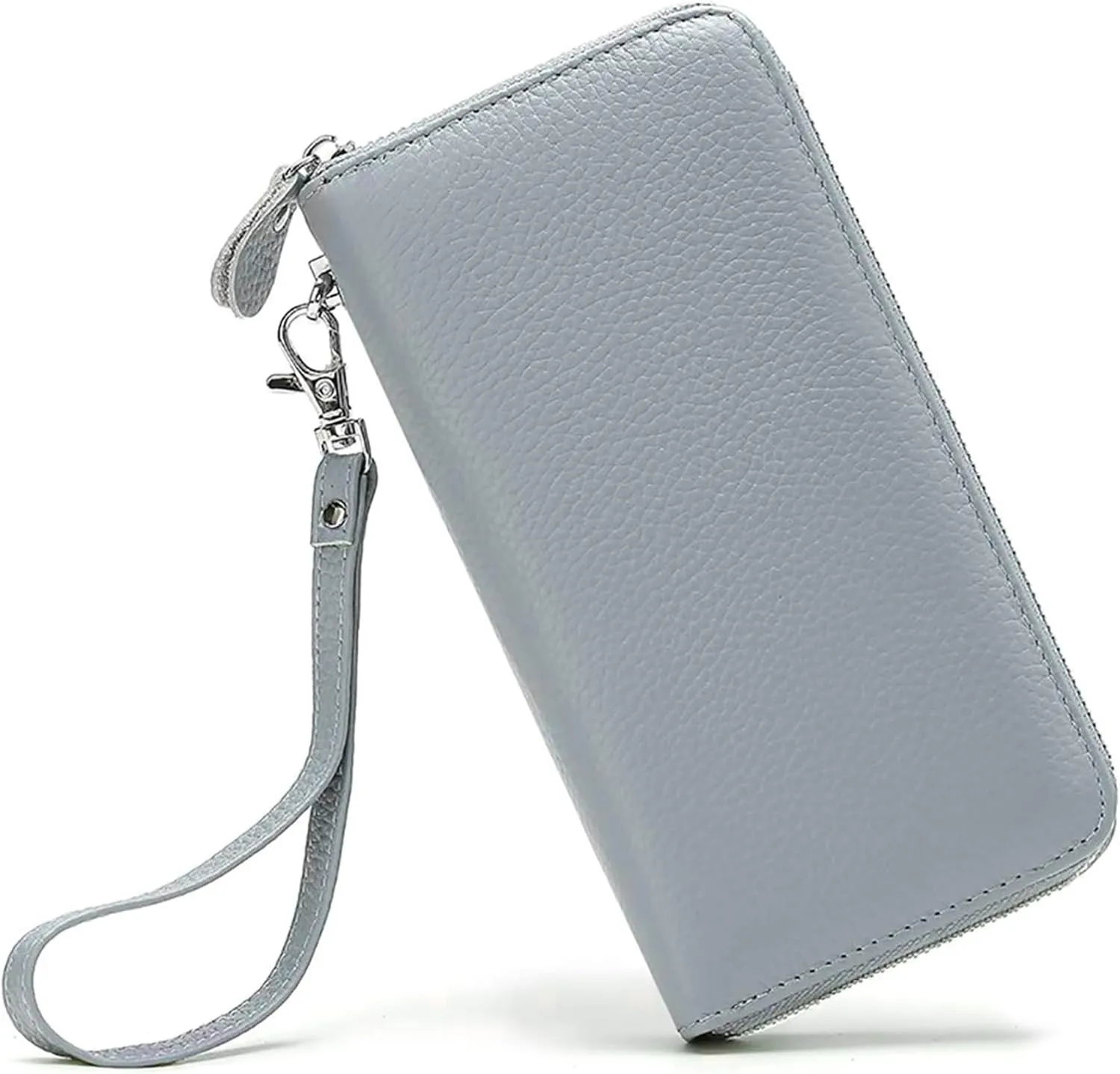 Womens Wallet RFID Blocking Genuine Leather Zip Around Wallet Clutch Wristlet Travel Long Purse for Women