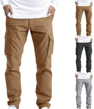 Work Pants Men Heavy Duty Multi Pocket Reinforced Knees Durable Utility Carpenter Construction Trousers with Pockets