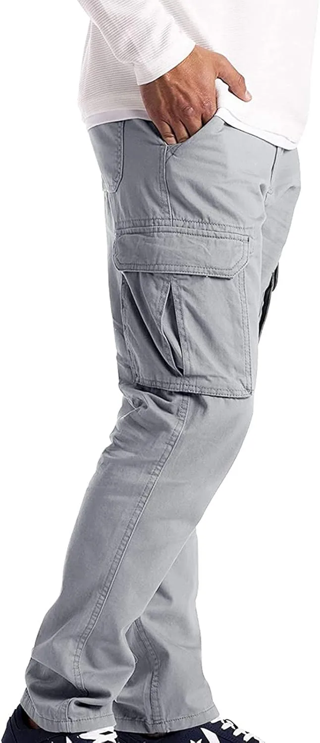 Work Pants Men Heavy Duty Multi Pocket Reinforced Knees Durable Utility Carpenter Construction Trousers with Pockets