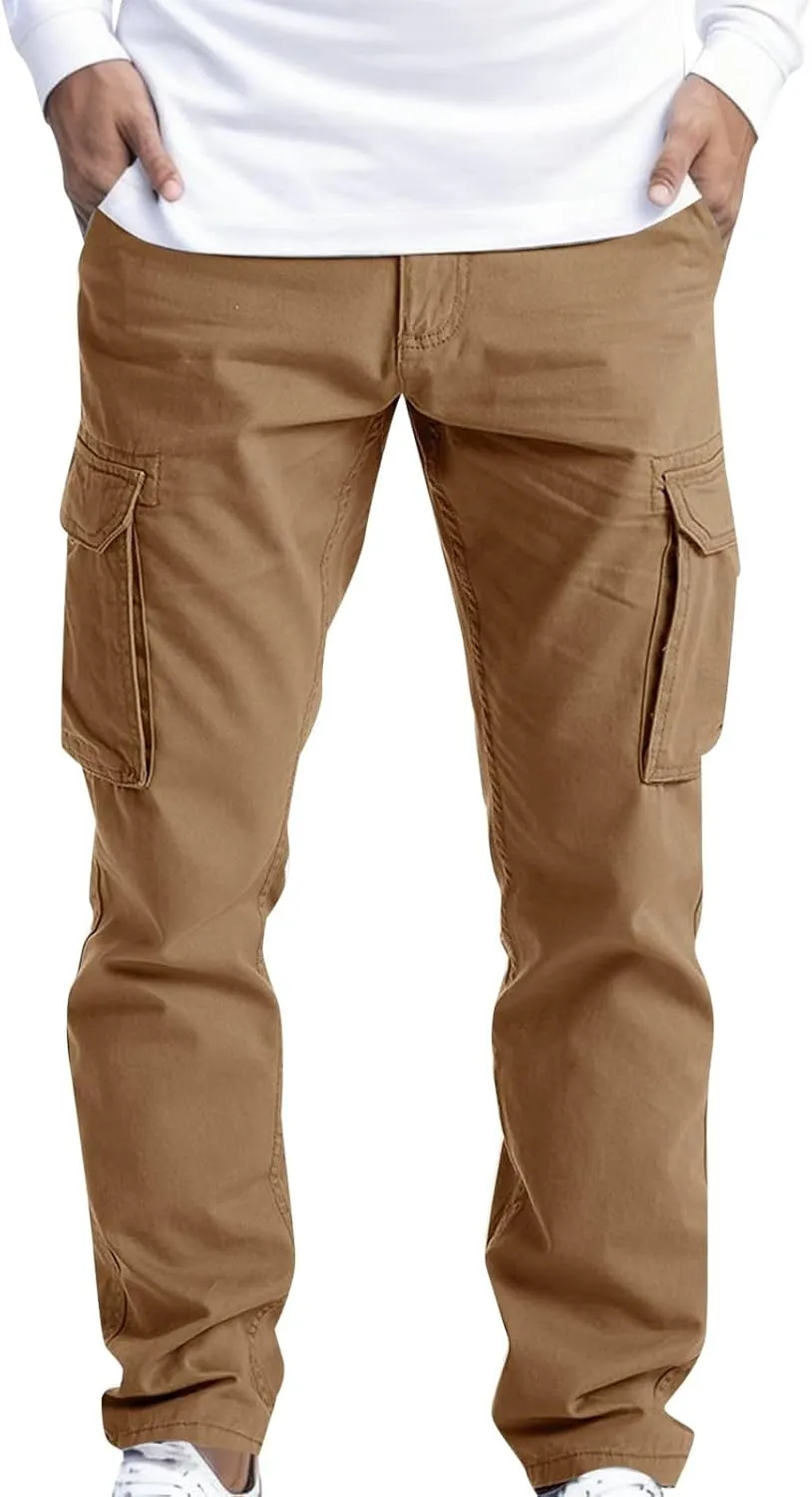 Work Pants Men Heavy Duty Multi Pocket Reinforced Knees Durable Utility Carpenter Construction Trousers with Pockets