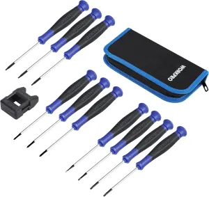 WORKPRO 10-Piece Precision Screwdriver Set with Pouch, Phillips, Slotted, Torx Star, Magnetic Screwdriver Repair Tool Kit, Non-Slip Grip, for Eyeglass, Watch, Computer, Laptop, Phone