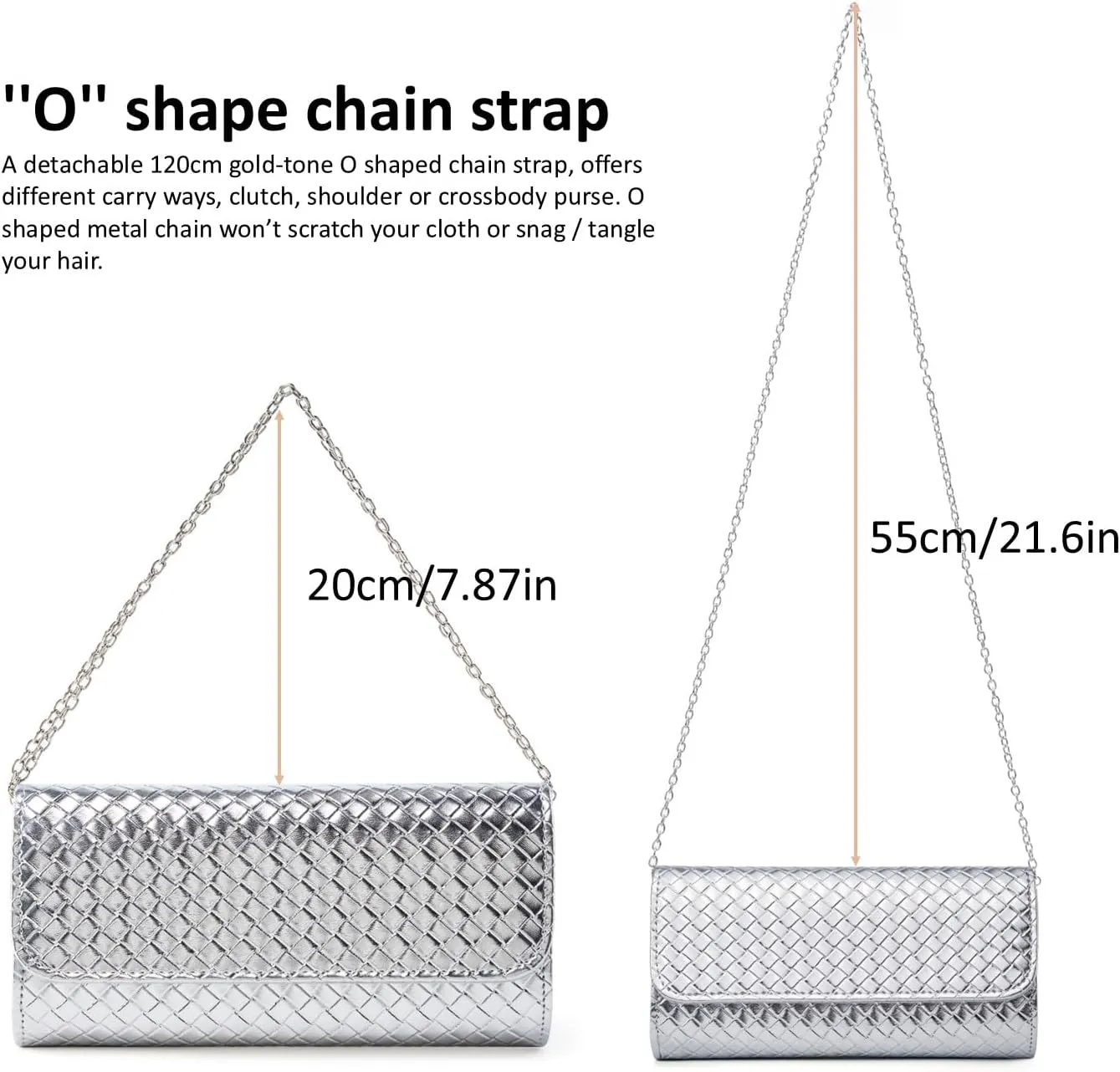 Woven Evening Bag Clutch Purses for Women Fashion PU Leather Crossbody Purse for Wedding Party and Prom
