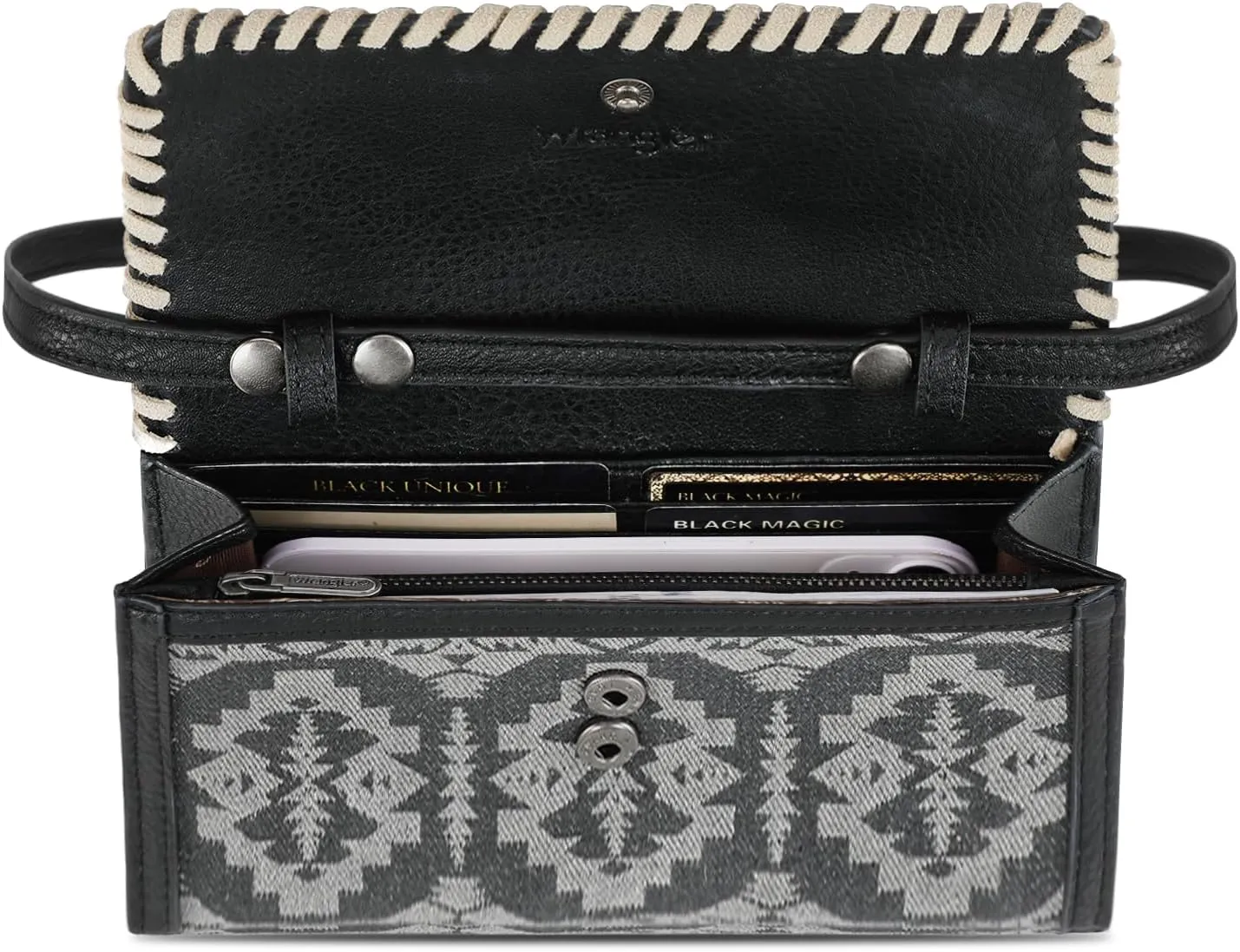 Wrangler Wristlet Wallets for Women Aztec Shoulder Bag Clutch Purses with Cellphone Bag