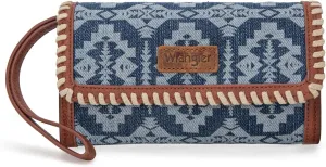 Wrangler Wristlet Wallets for Women Aztec Shoulder Bag Clutch Purses with Cellphone Bag