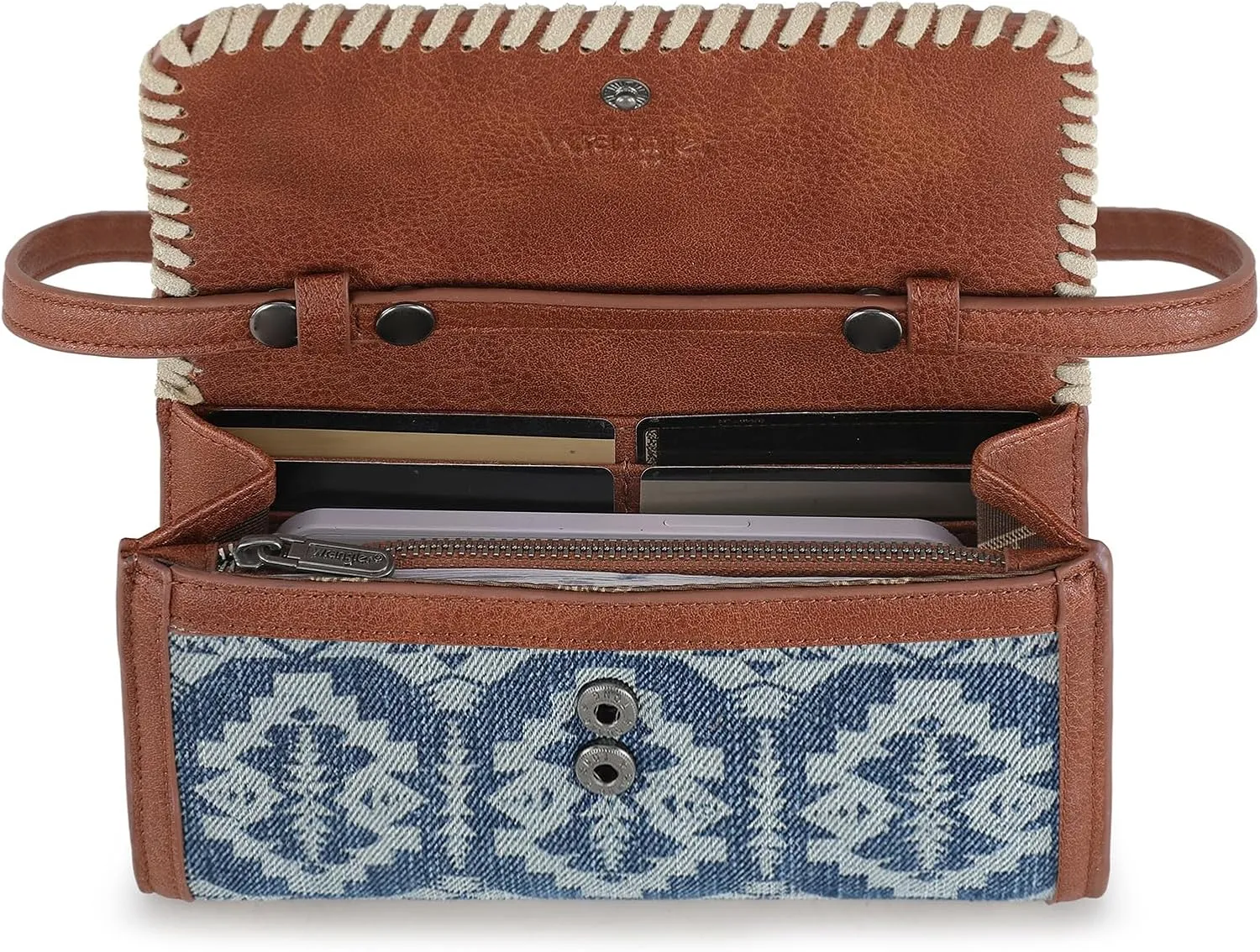 Wrangler Wristlet Wallets for Women Aztec Shoulder Bag Clutch Purses with Cellphone Bag