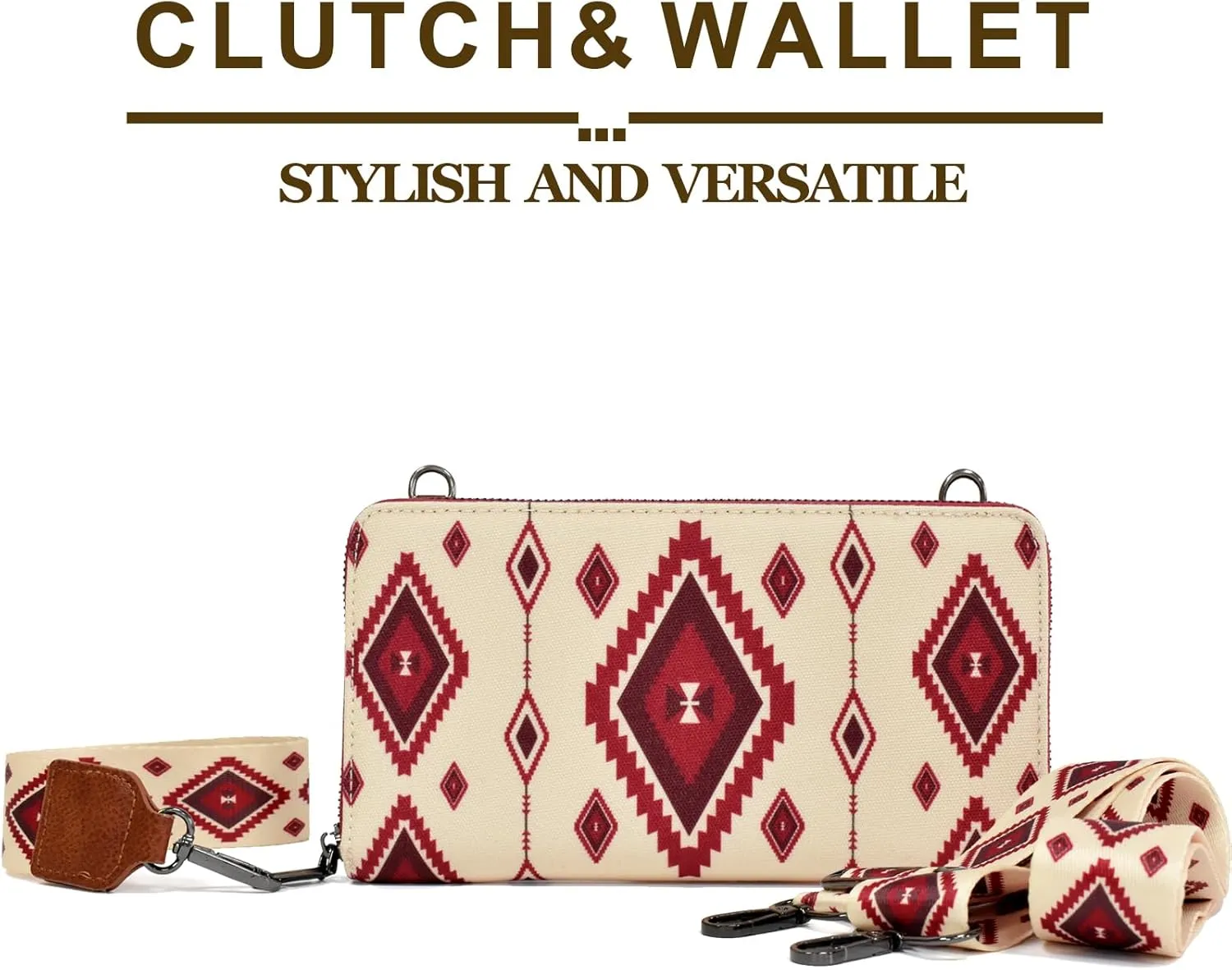 Wristlet Western Wallet Boho Aztec Credit Card Holder purse Clutch bag Shoulder bag for Women