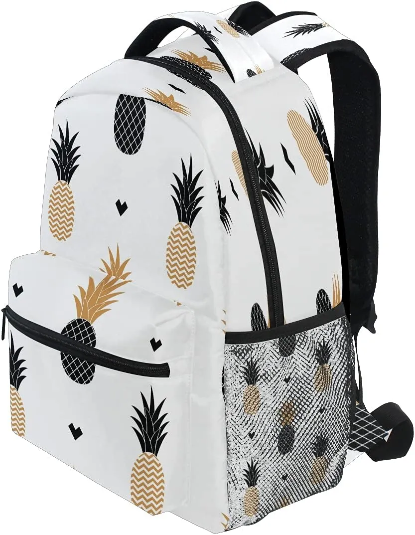xigua Golden Pineapple Backpack Bookbags Laptop Backpack for Boys Girls Teens, College Backpack Water Resistant Travel Bookbag