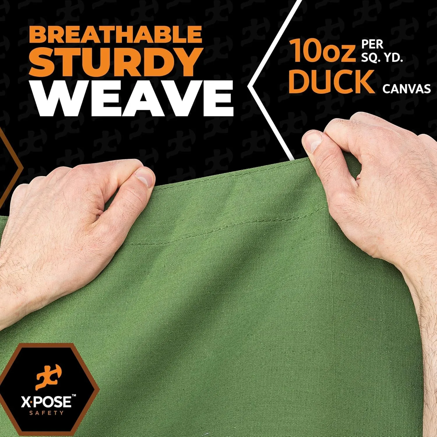 Xpose Safety Canvas Tarp - 10oz Green Canvas Tarps Heavy Duty Water Resistant with Brass Grommets- Multipurpose Outdoor Tarpaulin for Camping, Canopy, Trailer, Equipment Cover 6' x 8'