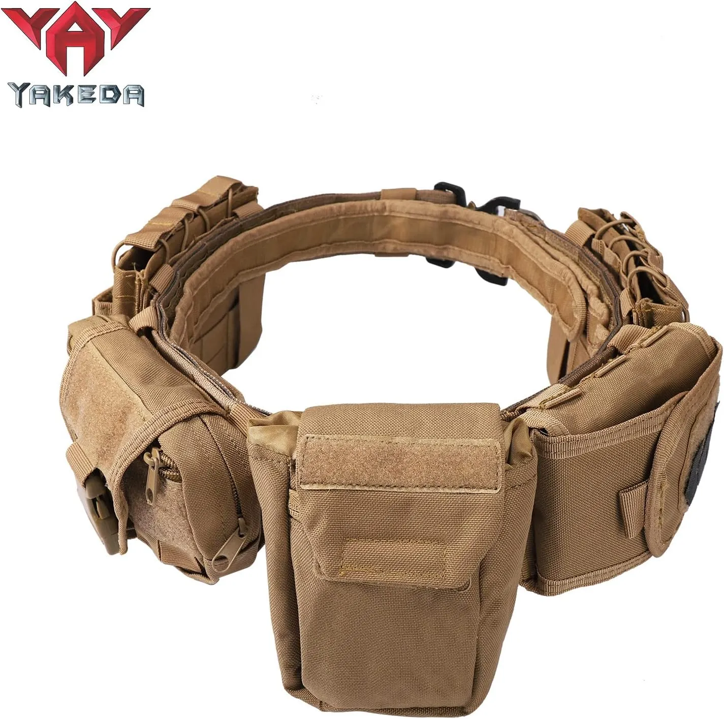 YAKEDA Tactical Battle Belt Duty Belts Law Enforcement Police Utility Belt With Pouches 7 in 1