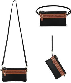 YALUXE Genuine Leather Wristlet Handbags Purses Clutch Pouch Wallet Crossbody Bags for Women