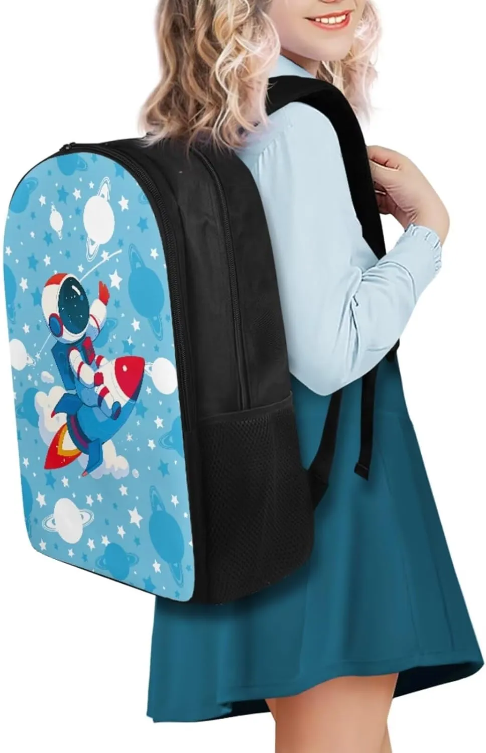 YEXIATODO Astronaut Backpack for School Boys Kids Backpack Set with Lunch Box Pencil Pouch Water Bottle Holder Schoolbags for Elementary Middle School Travel Daily Use for Girls Ages 6-8