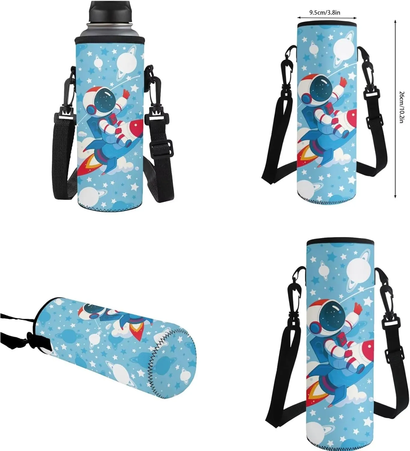 YEXIATODO Astronaut Backpack for School Boys Kids Backpack Set with Lunch Box Pencil Pouch Water Bottle Holder Schoolbags for Elementary Middle School Travel Daily Use for Girls Ages 6-8