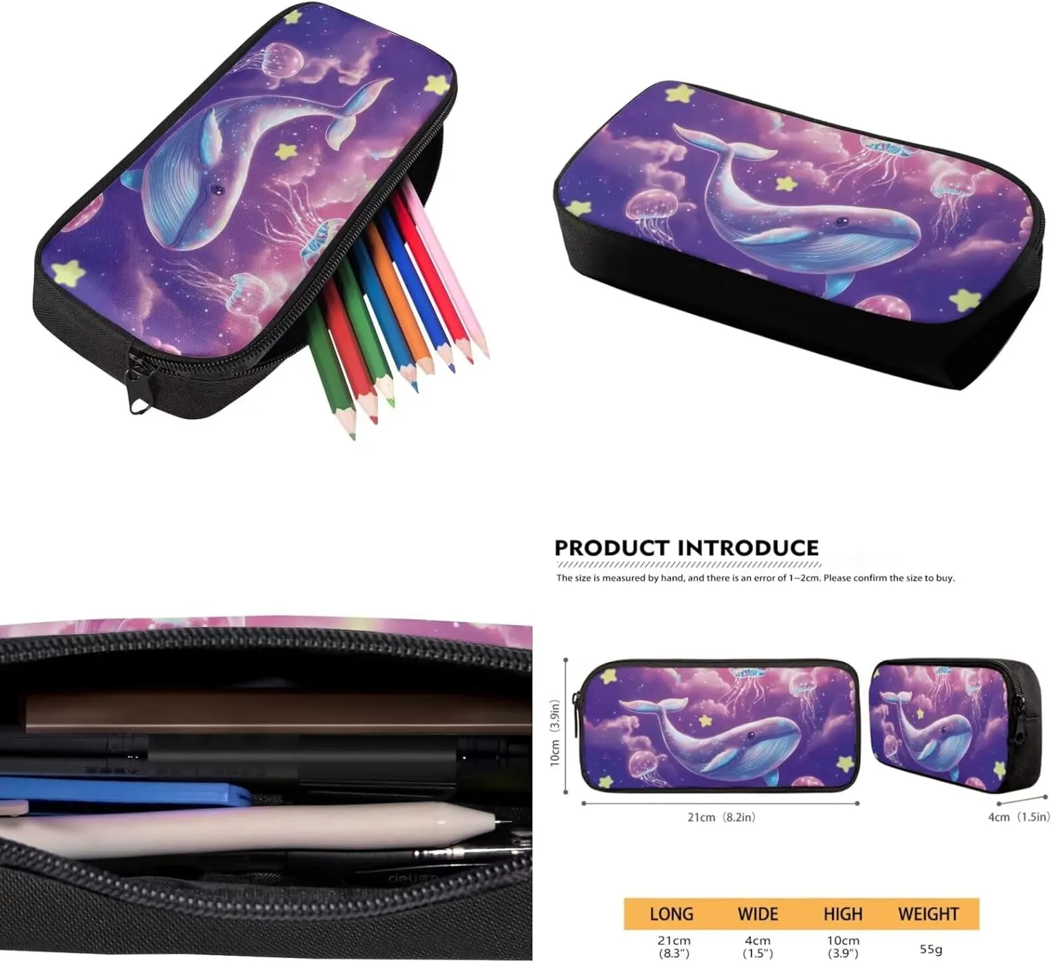 YEXIATODO Bookbags for 6Th Grade Girls Purple Whale Backpack With Lunch Box Kids Girls Kindergarten Primary School Back Packs Bookbag for Boys Large Schoolbags Abstract Rucksack Outdoor