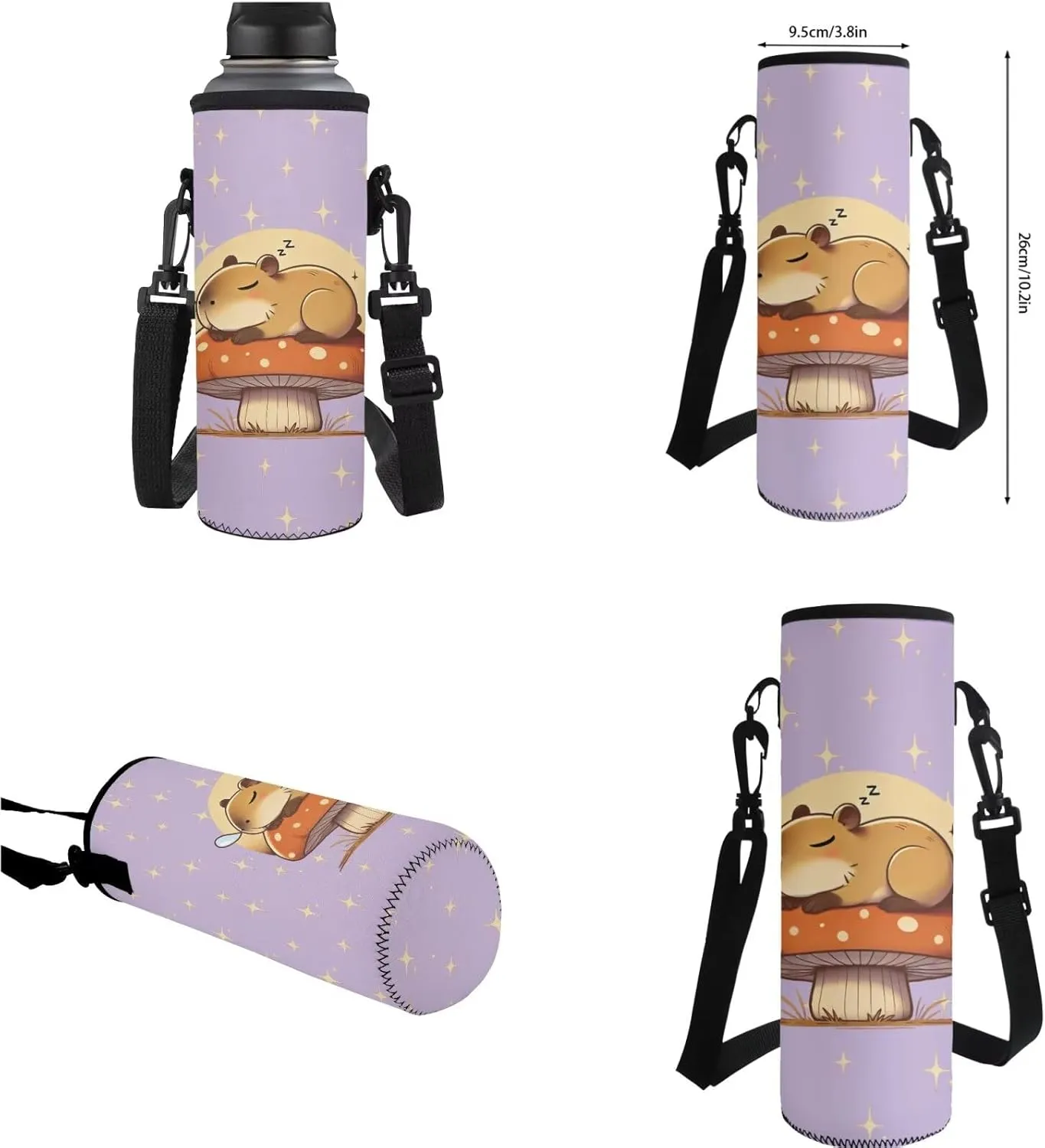 YEXIATODO Capybara Backpack for 1st 2nd 3rd Grade Girls with Lunchbox School Pencil Case Water Bottle Holder Hiking Backpack Aesthetic School Bags Students Bookbag for Back to School