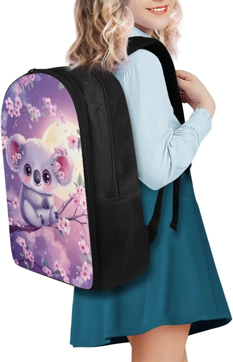 YEXIATODO Cherry Blossom Koala Backpack and Lunch Bag Set for Girls School Bags for Students 12-14 Middle Elementary Kids Backpack Bookbag for Teen Girls Teen Boys School Supplies