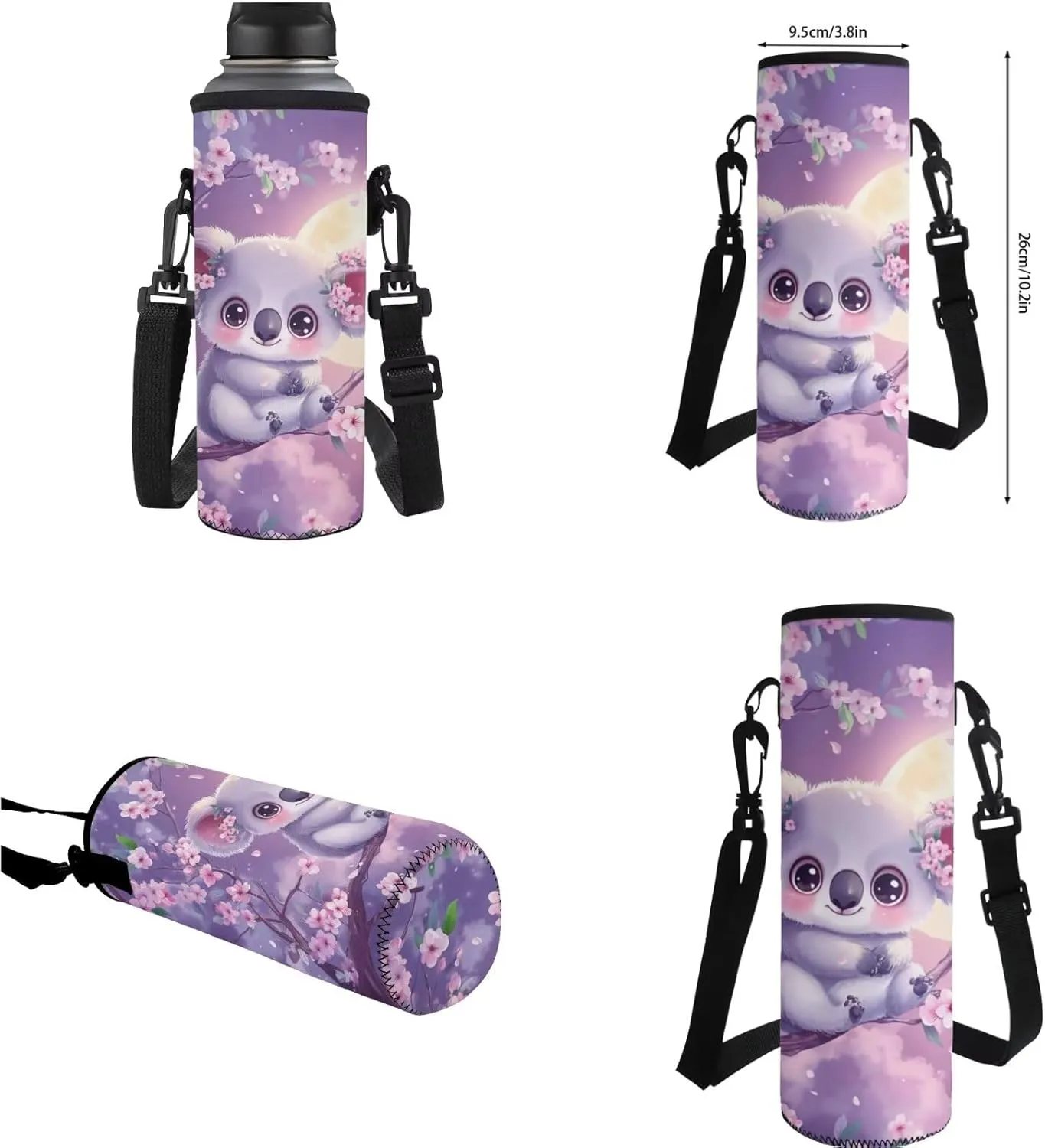 YEXIATODO Cherry Blossom Koala Backpack and Lunch Bag Set for Girls School Bags for Students 12-14 Middle Elementary Kids Backpack Bookbag for Teen Girls Teen Boys School Supplies