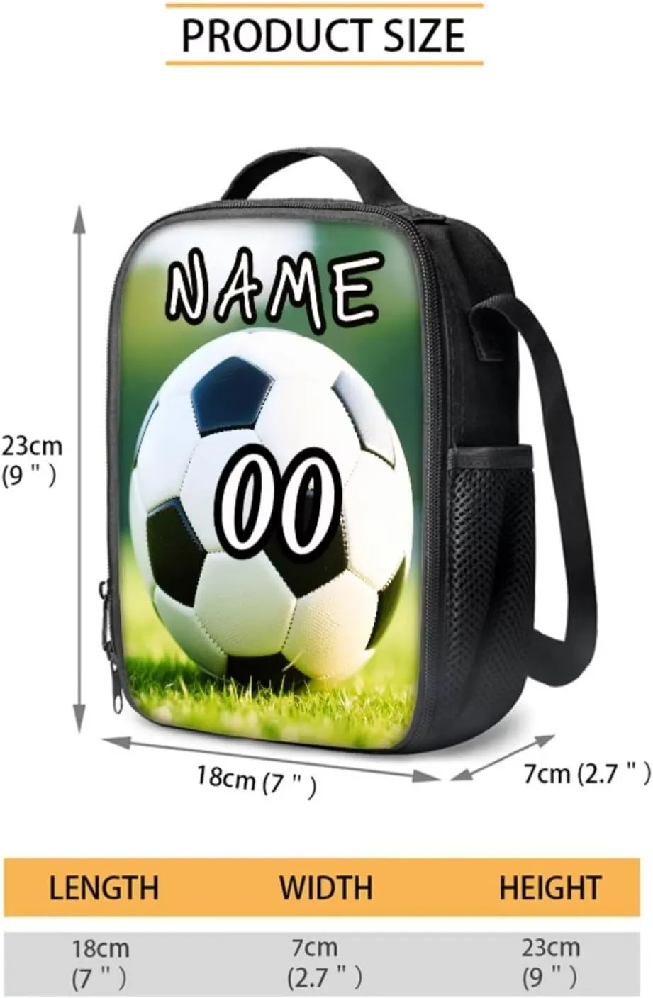 YEXIATODO Soccer Personalized Bookbags for 6th Grade Boys 5 Piece Student Back To School Book Bag with Lunch Box Pencil Case for Girls 1-6th Grade Primary Kindergarten Preschool Elementary