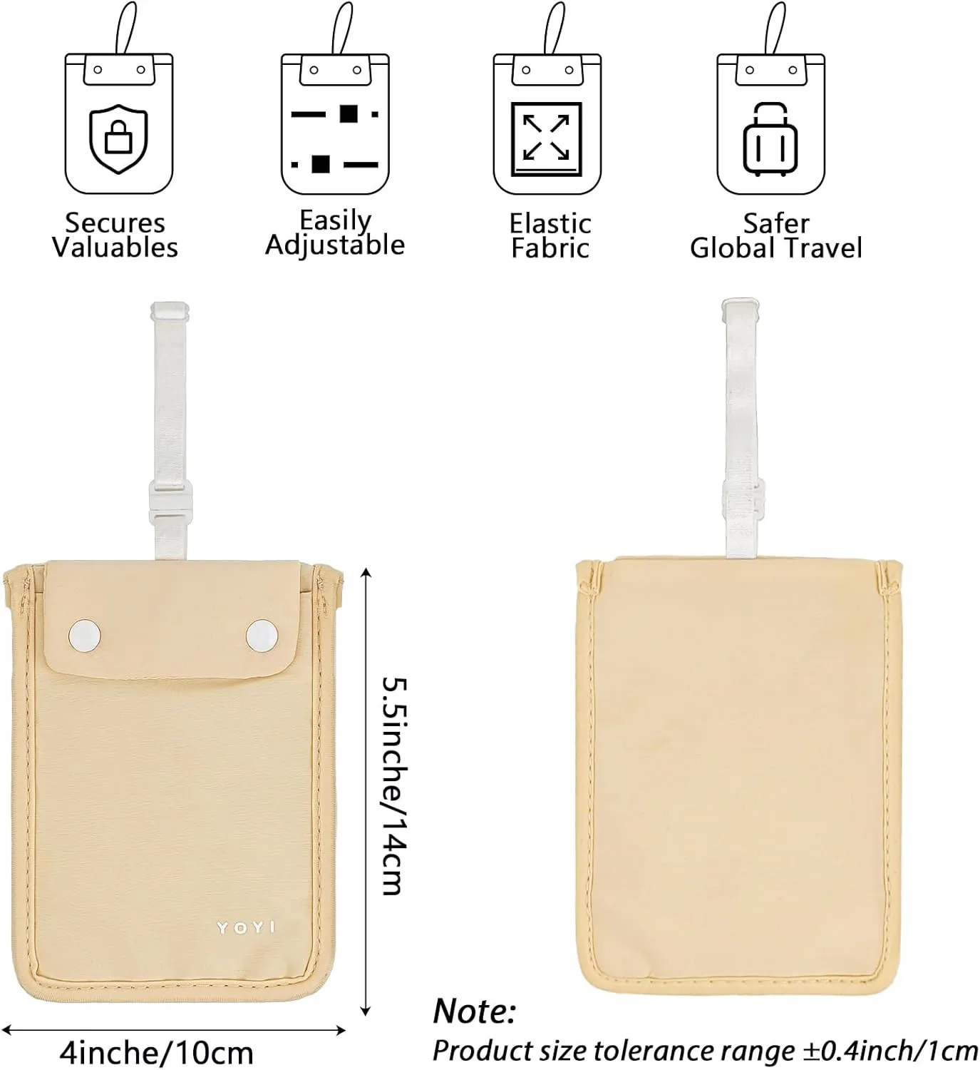 YOYI YOYI RFID Undercover Bra Wallet,Travel Pouch,Secret Pocket - Credit Cards & Money & Valuables with Adjustable,Elastic Strap Suitable for All Bra Sizes Large Rude