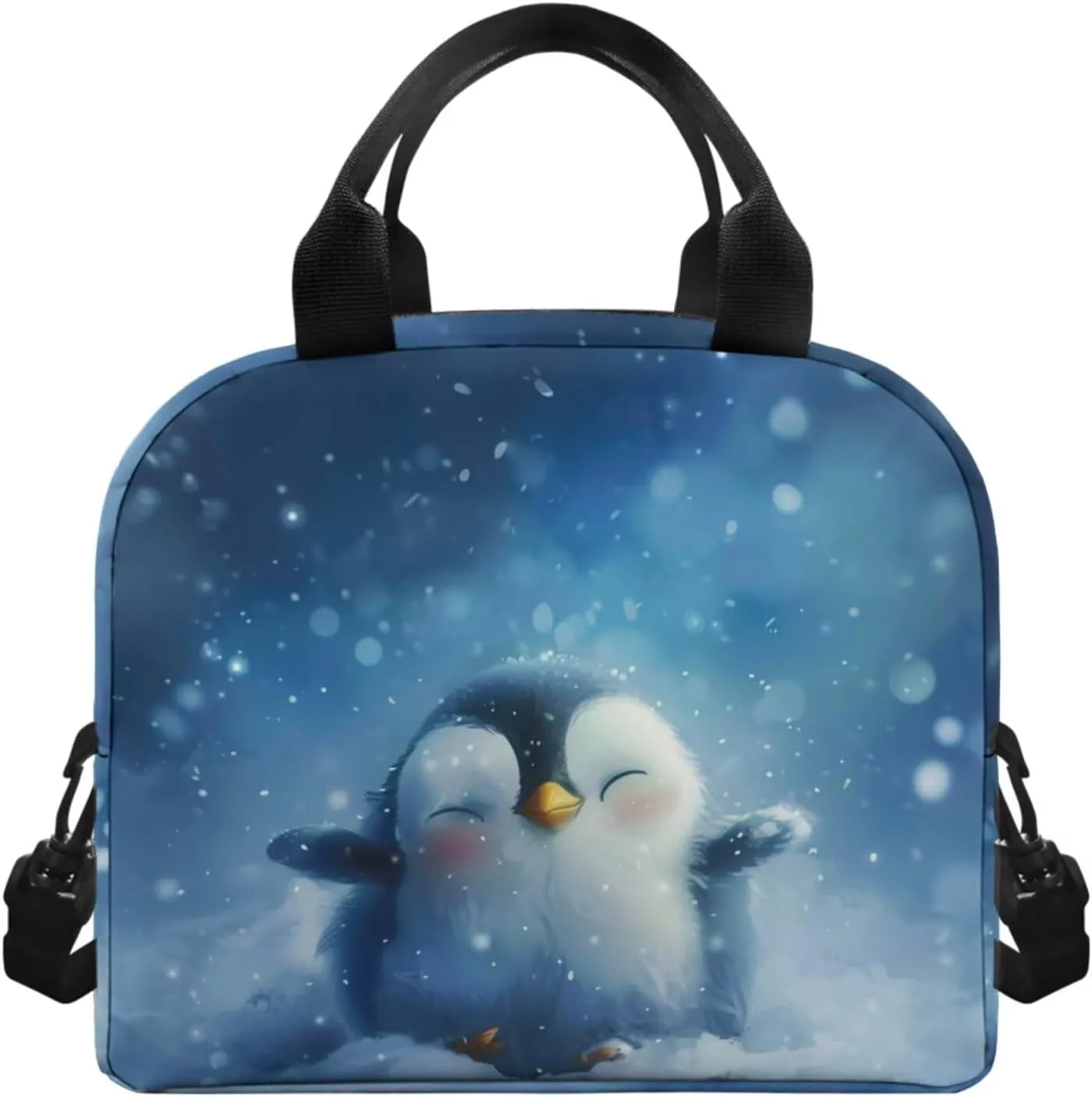 Ystardream Girls Cute Penguin Backpack for School 5th Grade School Bag with Luch Bag for Boys 17 Inch Primary School Daypack Insulated Lunch Box, Pen Case, and Water Bottle Sleeve