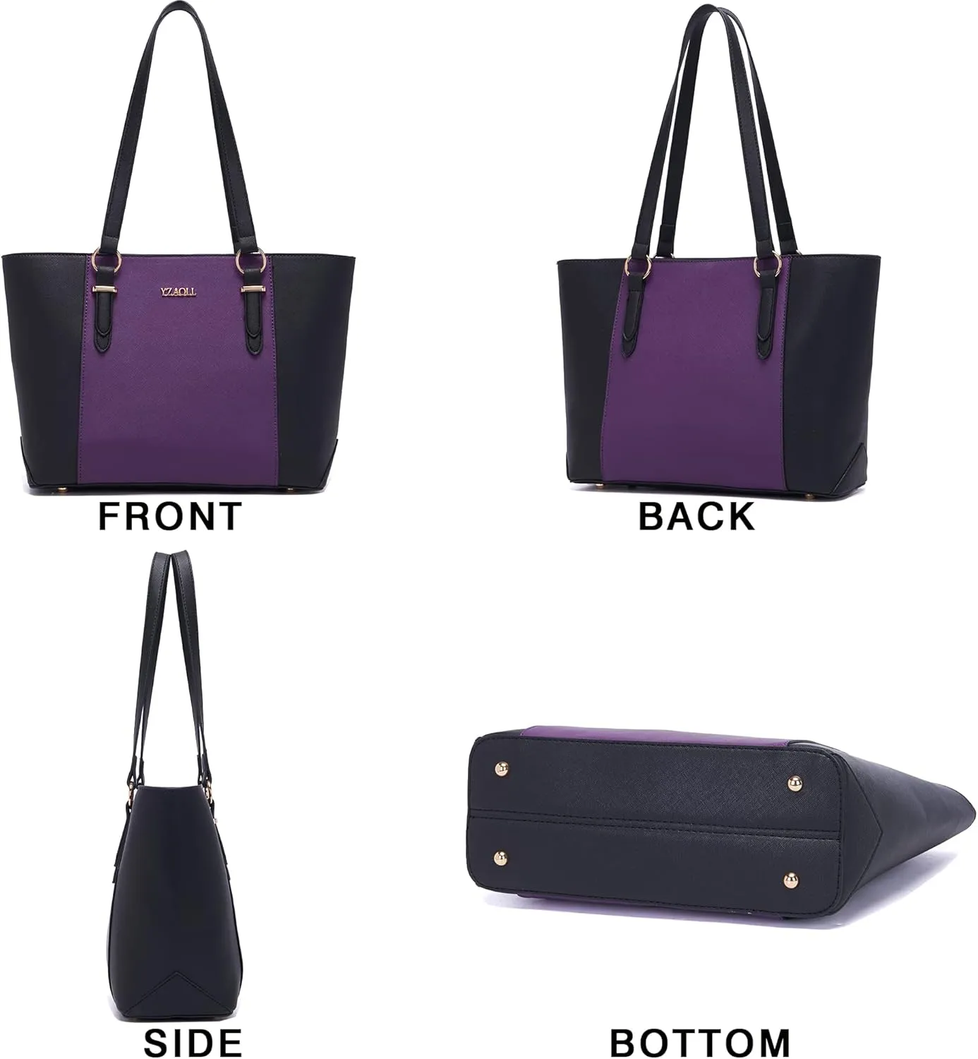 YZAOLL Purses for Women Faux Leather Medium Large Tote Satchel Shoulder Purse Handbag Wallet set