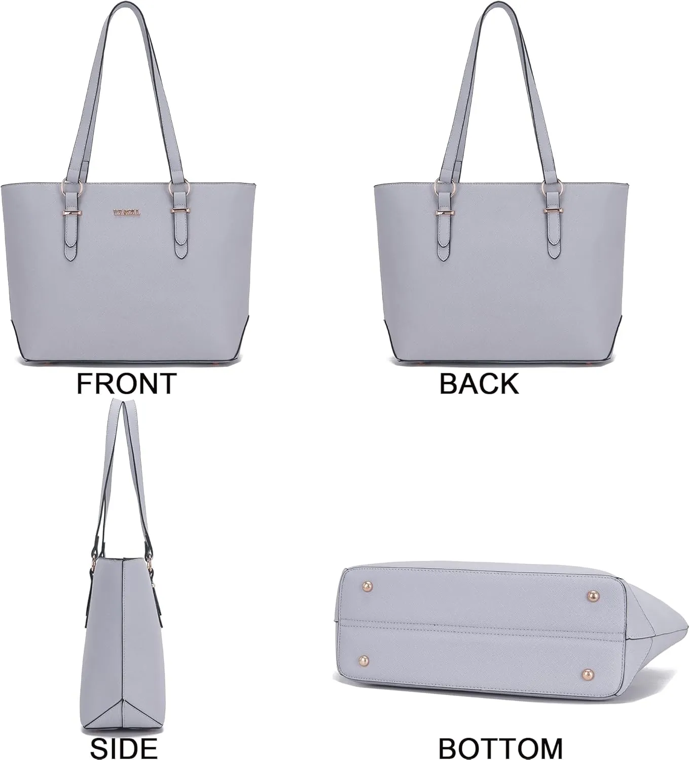 YZAOLL Purses for Women Faux Leather Medium Large Tote Satchel Shoulder Purse Handbag Wallet set