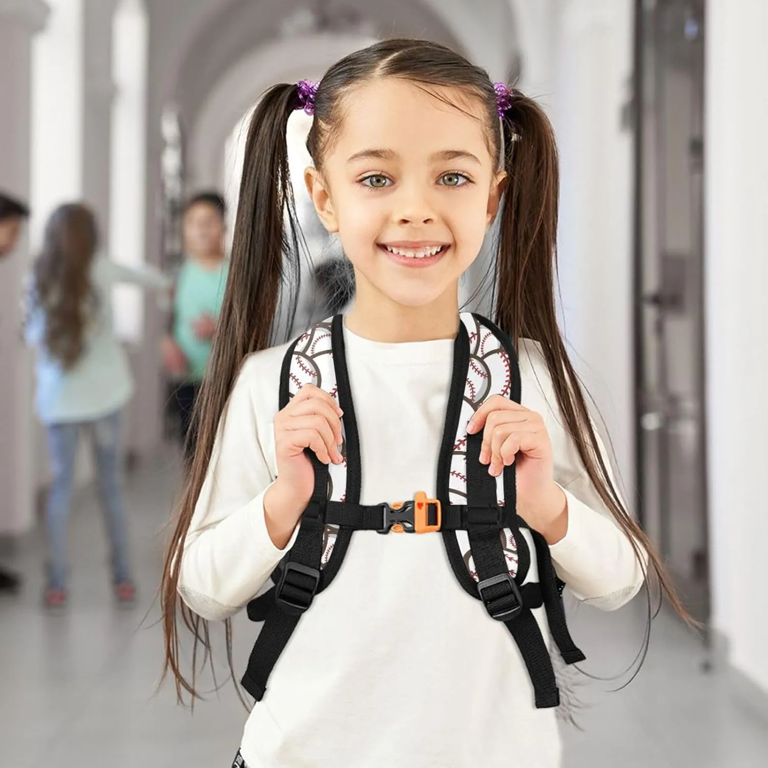 ZAZYXTJ Baseball Kids Backpack for Boys Girls Toddler Backpack with Chest Strap Name Tag Preschool Backpack 3-8 Years Old