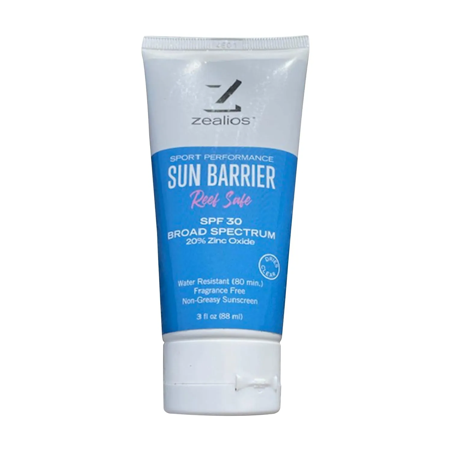 Zealios Reef Safe Sun Barrier SPF 30 Skin Care Body Lotion, Water Resistant Non-Greasy Sunscreen, 20% Non-Nano Zinc Oxide, Sensitive Skin-Friendly for Running, Cycling, Swimming, Outdoor Adventures