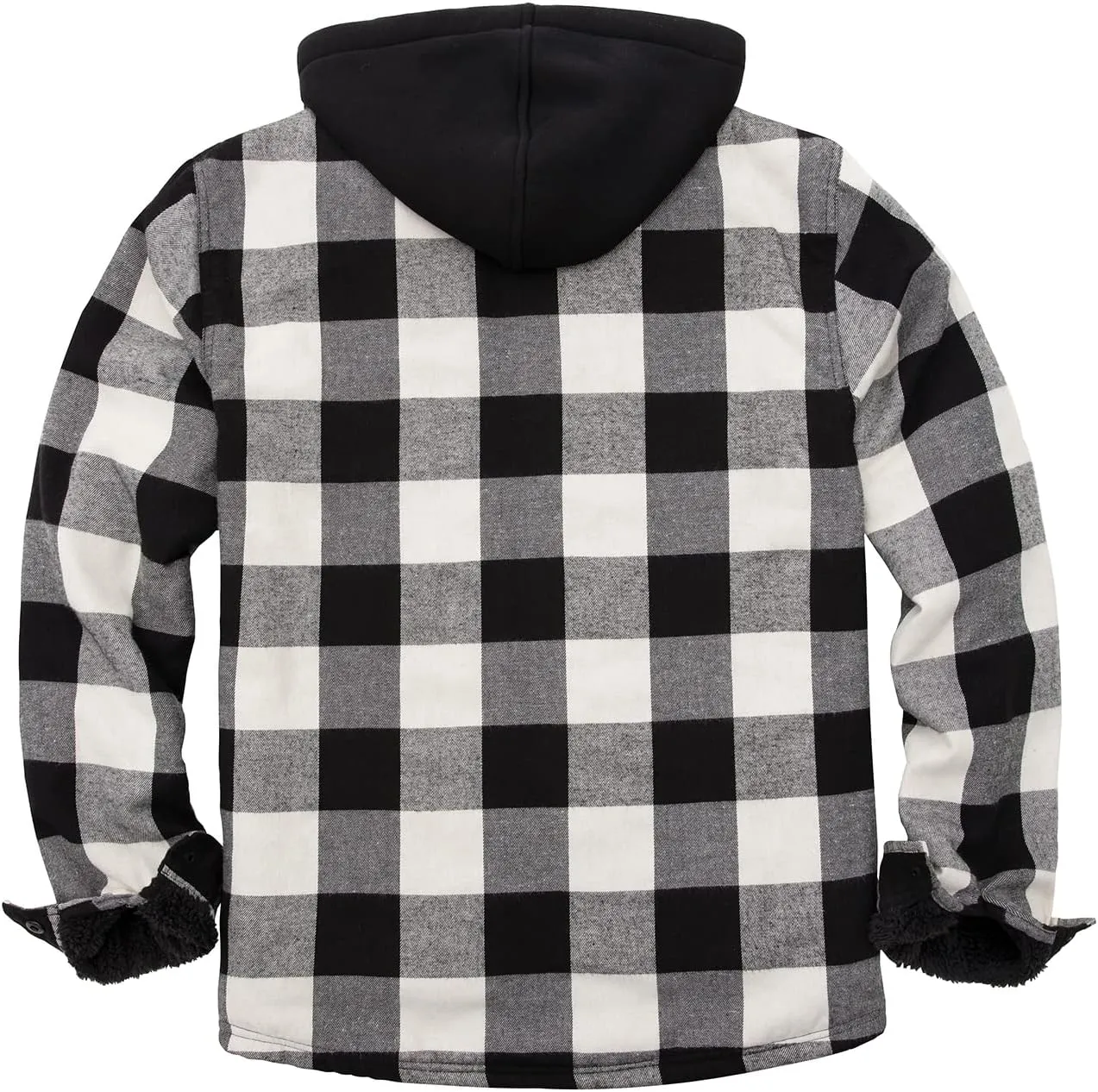 ZENTHACE Mens Sherpa Lined Flannel Shirt Jacket with Hood,Plaid Shirt-Jac,all Sherpa Lining