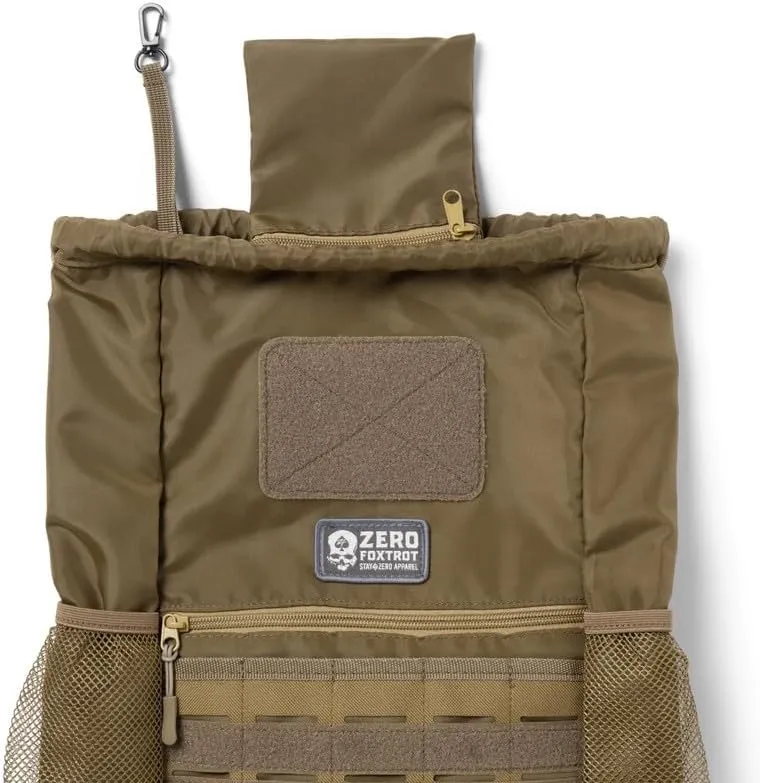 Zero Foxtrot Tactical Drawstring Bag - Coyote Brown