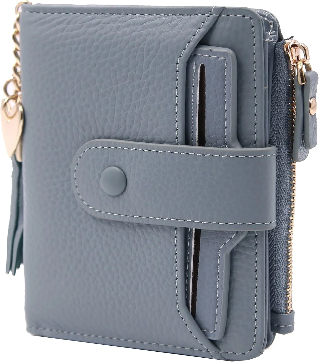 ZOOEASS Women's RFID Mini Soft Leather Bifold Wallet With ID Window Card Sleeve Coin Purse