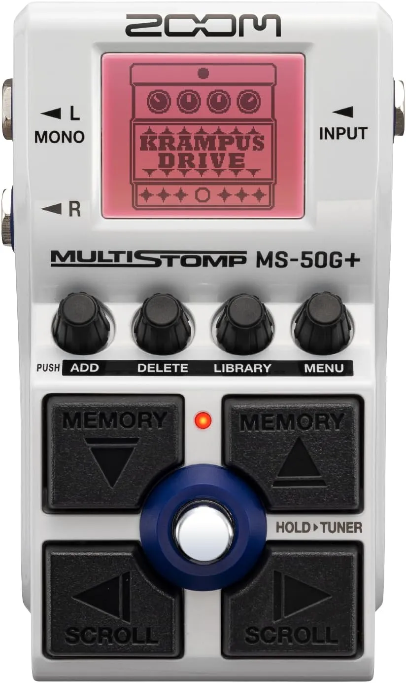 Zoom MS-50G  MultiStomp Guitar Effects Pedal, Single Stompbox, 100 effects, Stereo Outputs, Tuner, Featuring Drives, Modulations, Delays, Reverbs, Compressors, and More