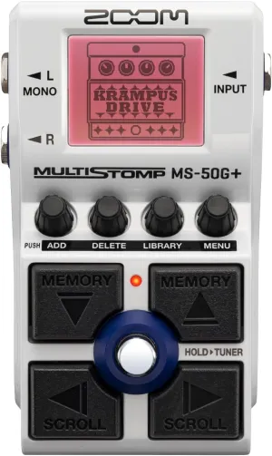Zoom MS-50G  MultiStomp Guitar Effects Pedal, Single Stompbox, 100 effects, Stereo Outputs, Tuner, Featuring Drives, Modulations, Delays, Reverbs, Compressors, and More