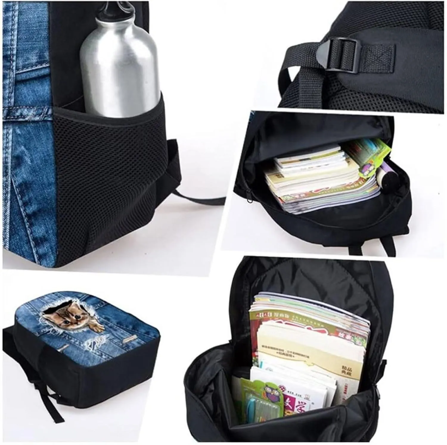 ZOUTAIRONG Black Girls Backpack with Lunch Box for Kids 6-8/10-12 African School Backpack with Lunch Bag Princess Afro Bookbag Lunchbox for Middle School 3rd Grade School Bag Pencil Case Set 3 in 1