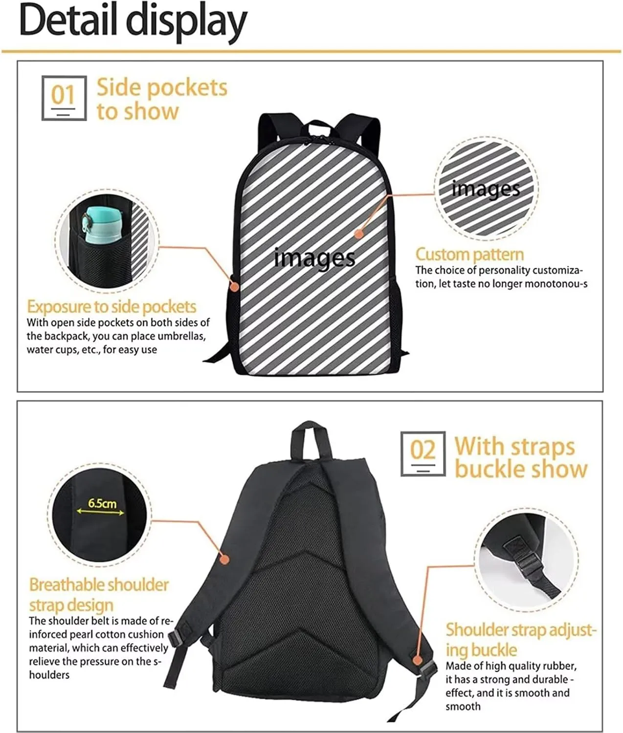 ZOUTAIRONG Black Girls Backpack with Lunch Box for Kids 6-8/10-12 African School Backpack with Lunch Bag Princess Afro Bookbag Lunchbox for Middle School 3rd Grade School Bag Pencil Case Set 3 in 1